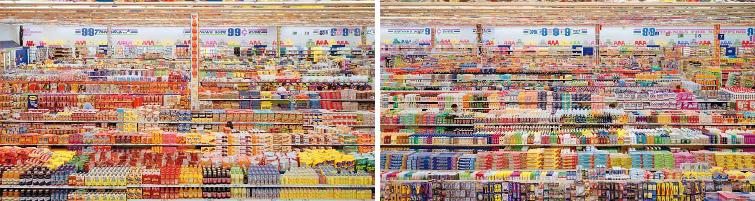 Andreas Gursky, 99 Cent II , D iptychon, 2001 © ANDREAS GURSKY, by SIAE 2023 Courtesy: Sprüth Magers