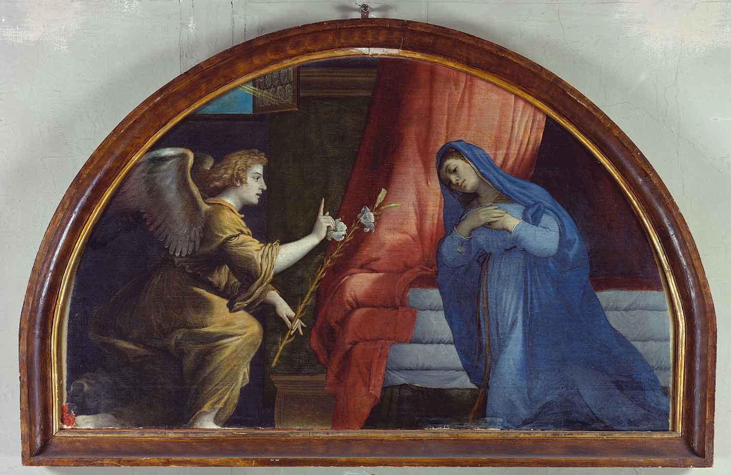 Annunciazione (lunetta) di Lorenzo Lotto (1534 circa). Jesi, Musei Civici di Palazzo Pianetti