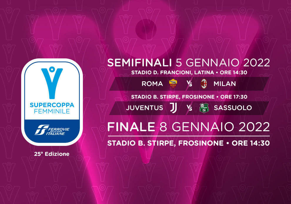 Il programma delle finali di Supercoppa di calcio femminile Ferrovie dello Stato Italiane