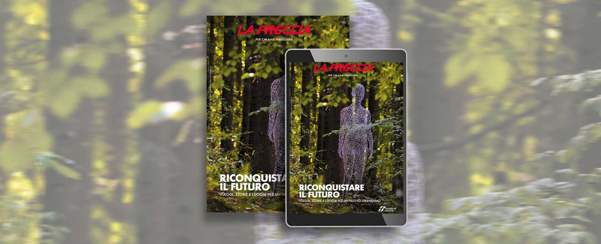 La cover di La Freccia di gennaio 2021 mostra un corpo femminile che prende forma e vita nel mezzo di un bosco, opera dell'artista Cédric Le Borgne.