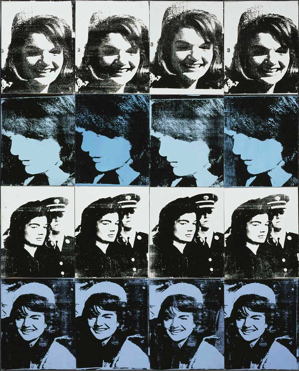 Jackie Kennedy nell'opera di Andy Warhol "Sixteen Jackies "