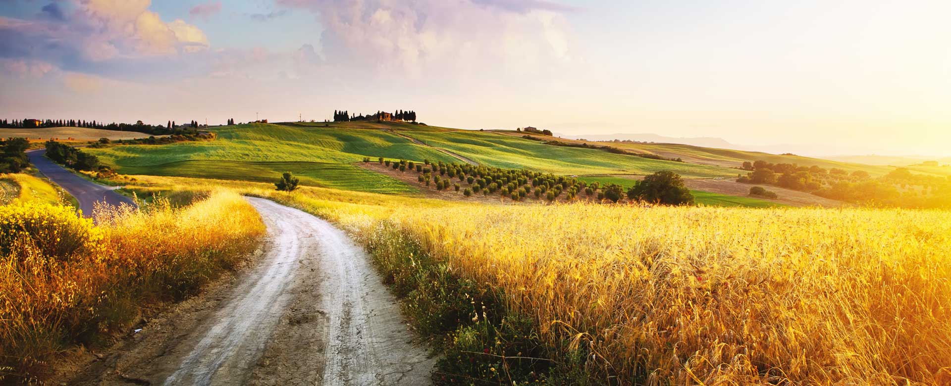 Immagine di un paesaggio all'alba