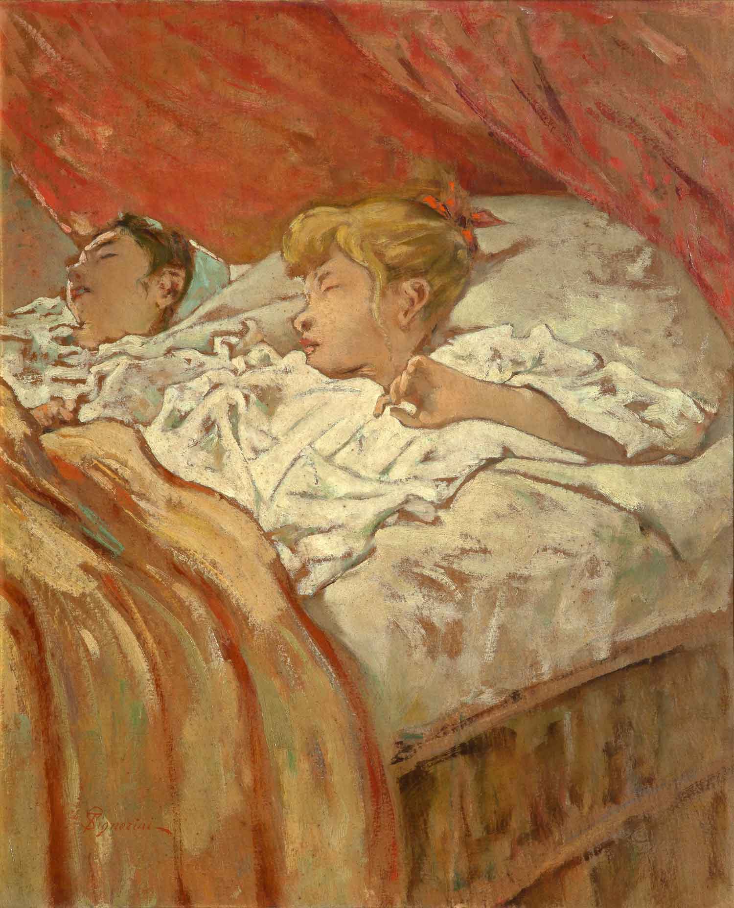 Telemaco Signorini, Bambini colti nel sonno, 1896 Collezione privata