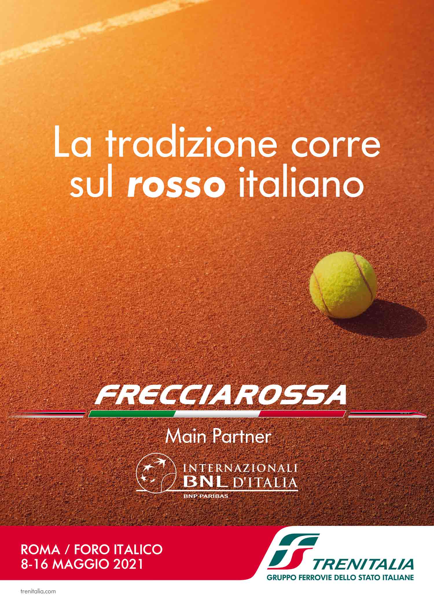 Locandina Frecciarossa main partner Internazionali BNL d'Italia di tennis