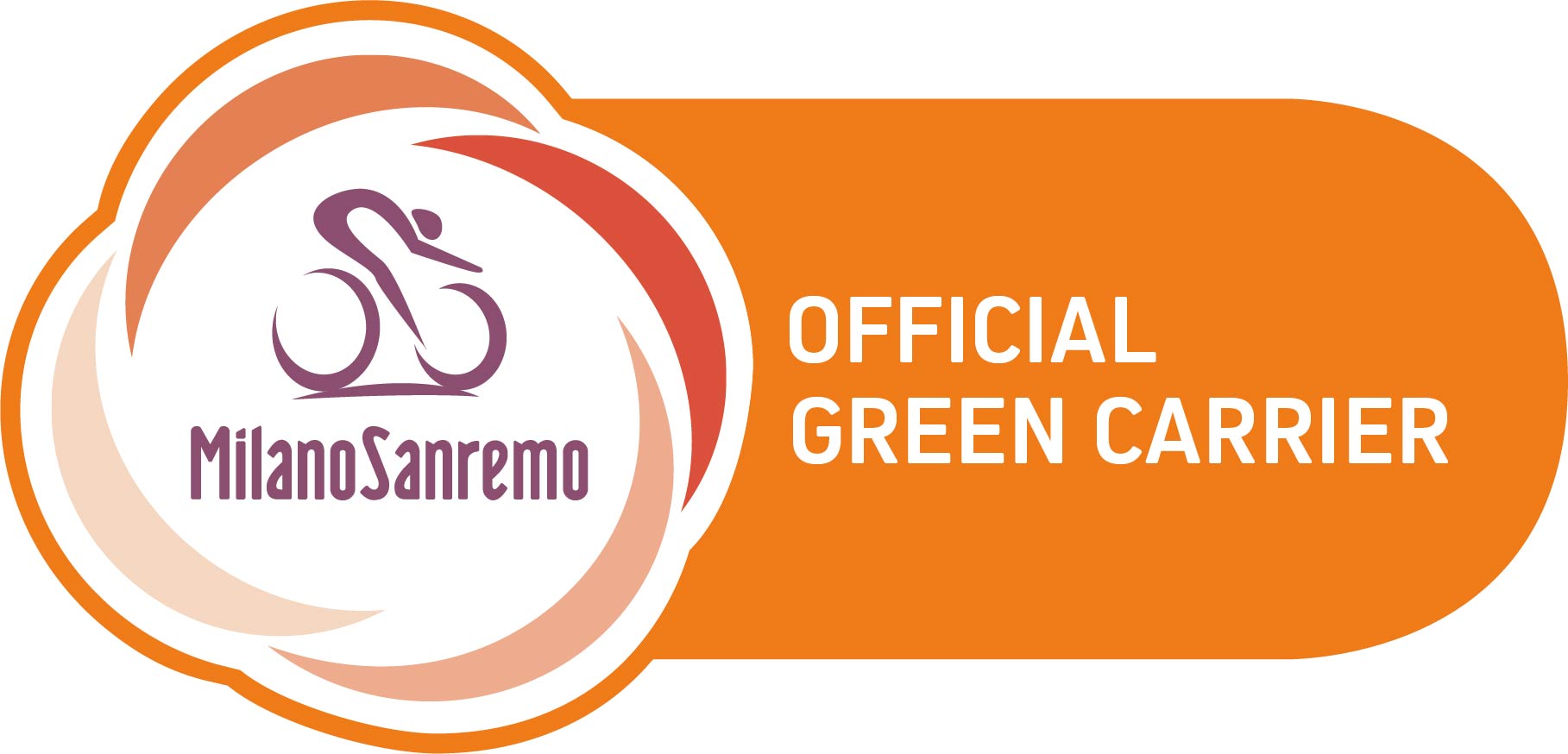 Il logo di Trenitalia Official Green Carrier della Milano-Sanremo