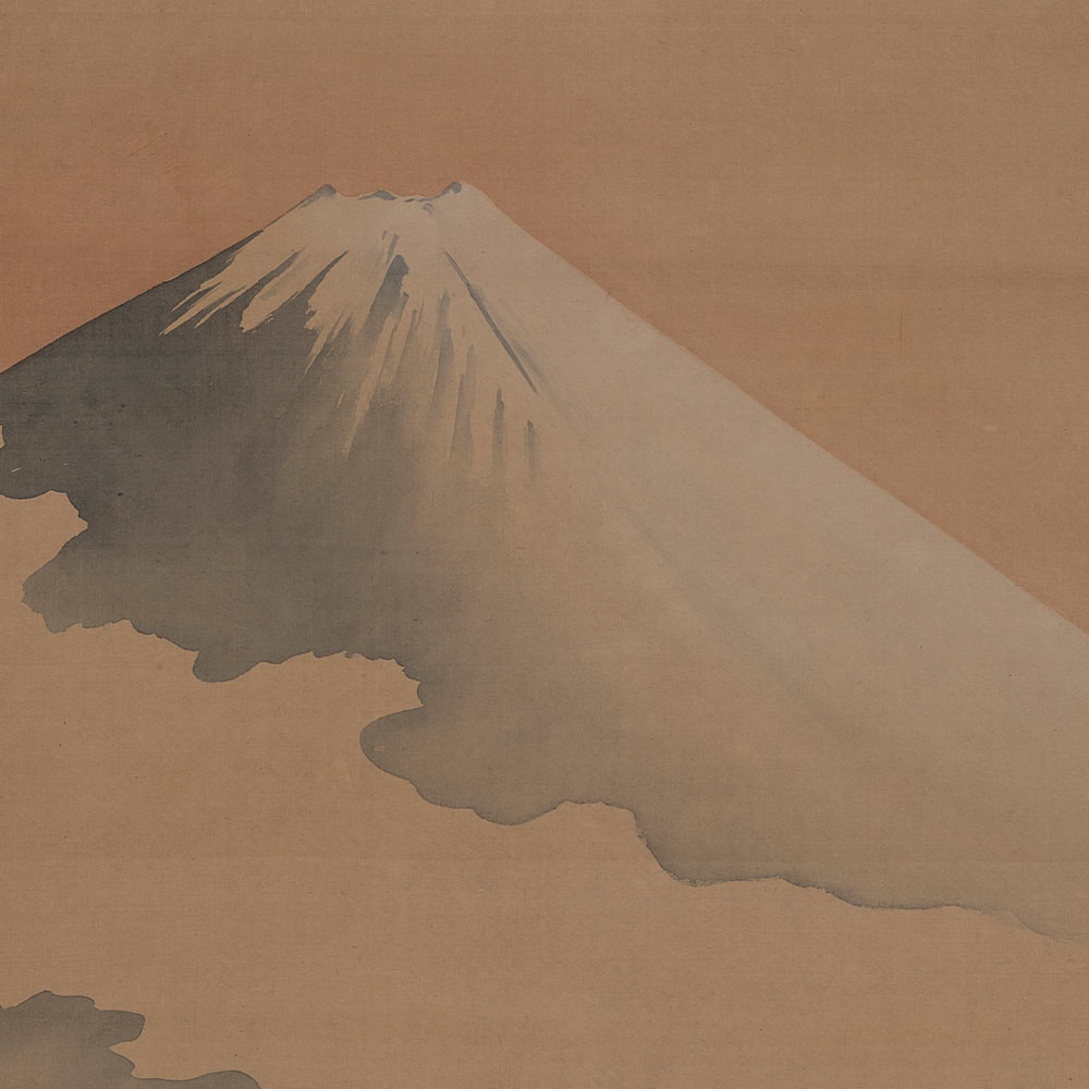 Okamoto Toyohiko (Kyoto, 1773-1845) Una veduta della vetta del monte Fuji 1840-49 Dipinto a inchiostro e colori su seta, 107,6 x 41,4 cm ©Studio Gonella