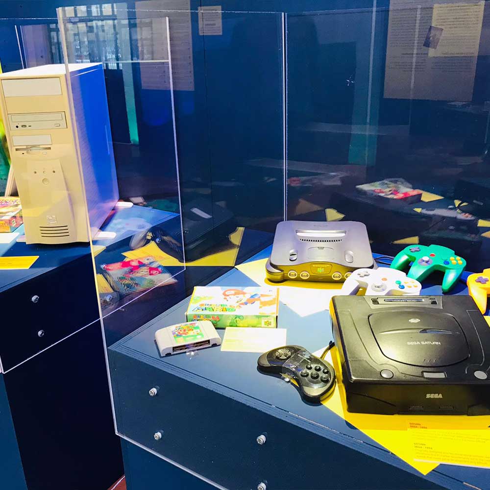 Allestimento della mostra Videogames- The exhibition