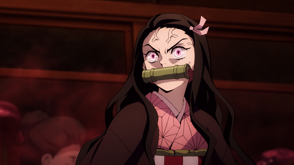 Nezuko, la sorella di Tanjiro, il protagonista del film Demon Slayer – The movie: Il treno Mugen