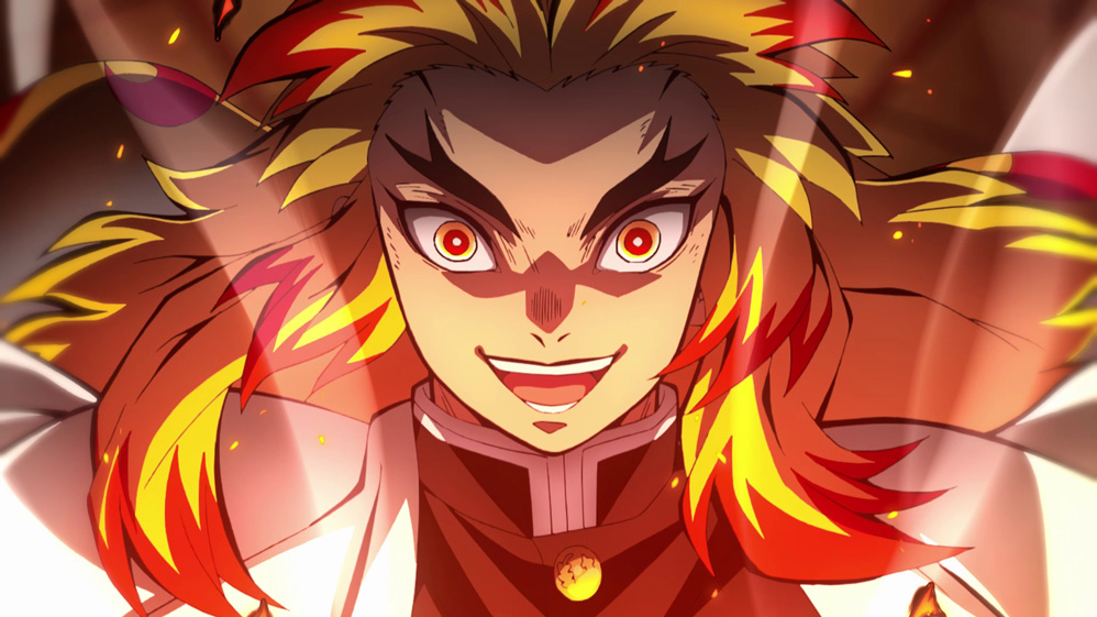 Il Pilastro delle Fiamme, Rengoku Kyojuro, uno dei personaggi del film Demon Slayer – The movie: Il treno Mugen