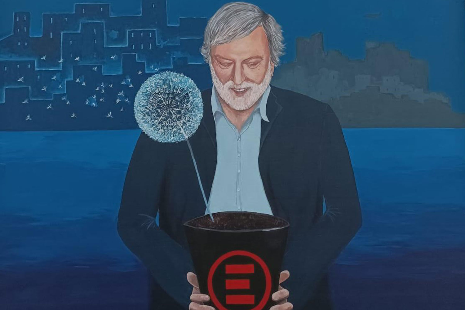 Murale 4 di via Duca degli Abruzzi raffigurante Gino Strada dell'artista Daniela Sersale