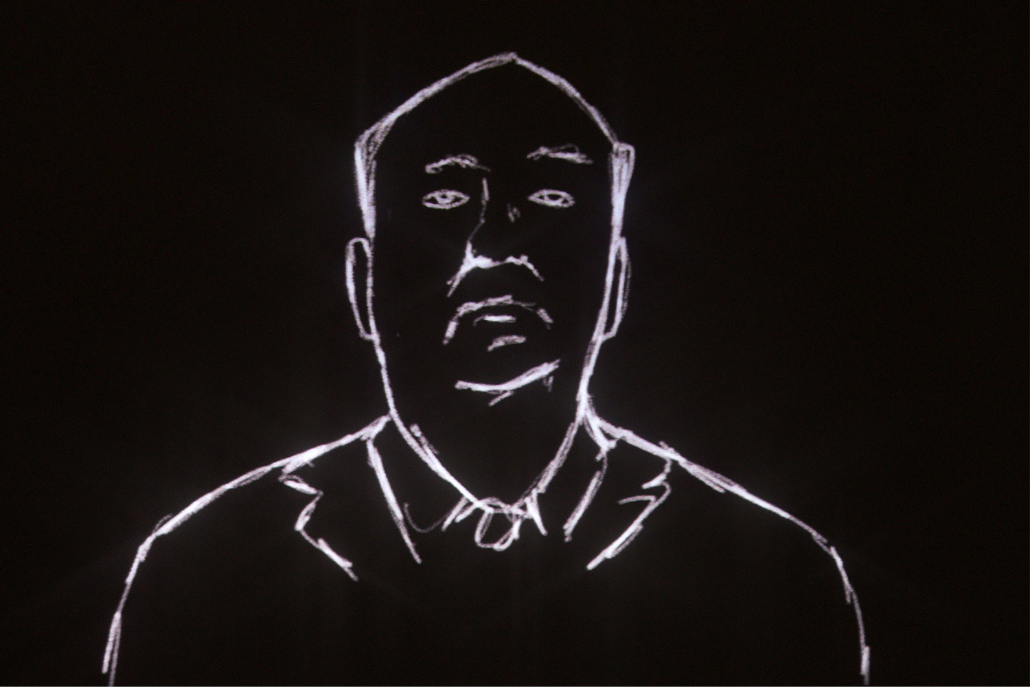 Alfred Hitchcock nel frame del video Paranoia prodotto da Phantasya Communication