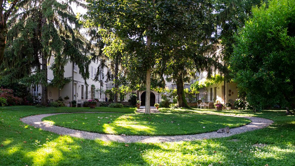 Giardino dell'ex Locanda Rinascita, a Mantova, oggi privato della famiglia Alberini