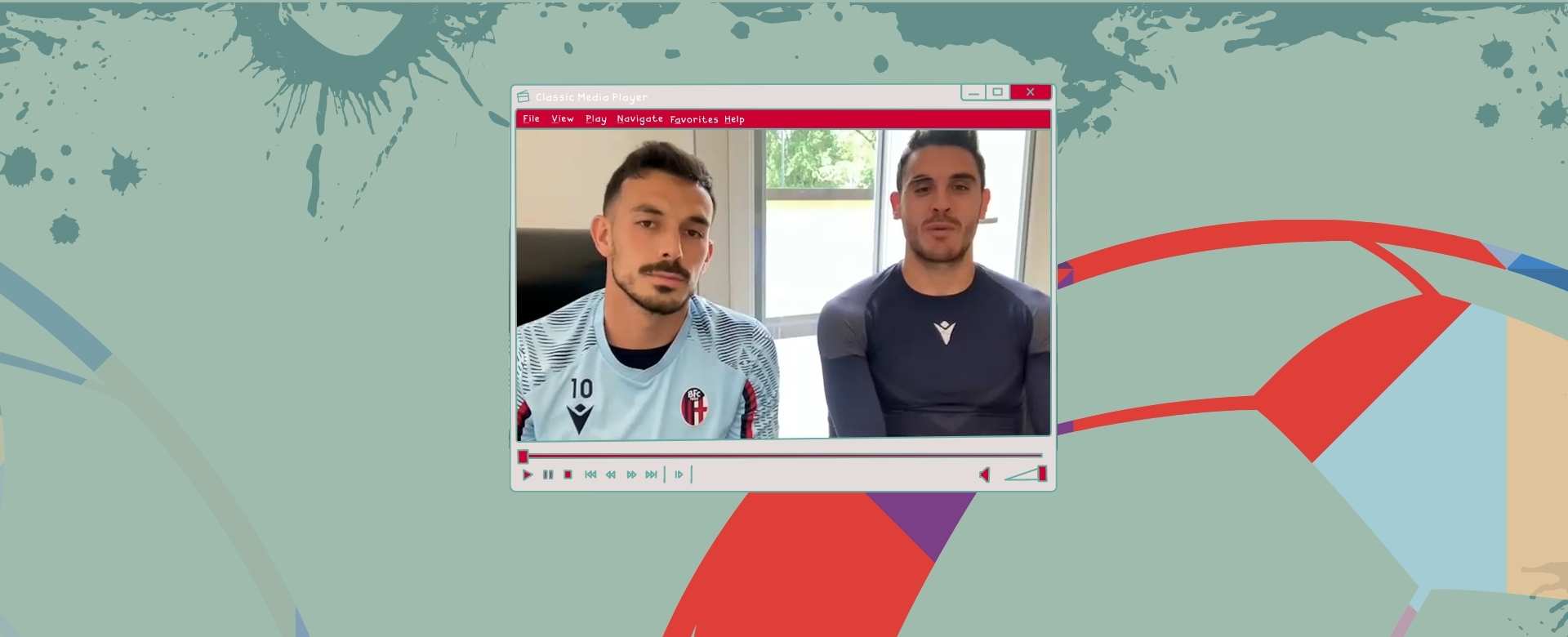 Nicola Sansone e Nicolas Viola, centrocampisti del Bologna, durante l'intervista per FSNews