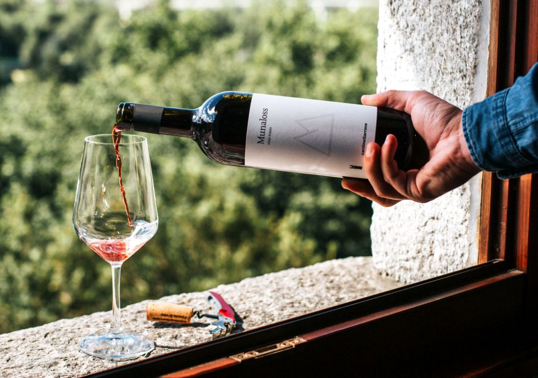 Bottiglia e calice di vino