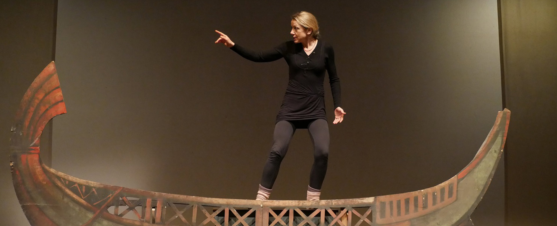 L'attrice Viola Graziosi  durante le prove dello spettacolo Medea