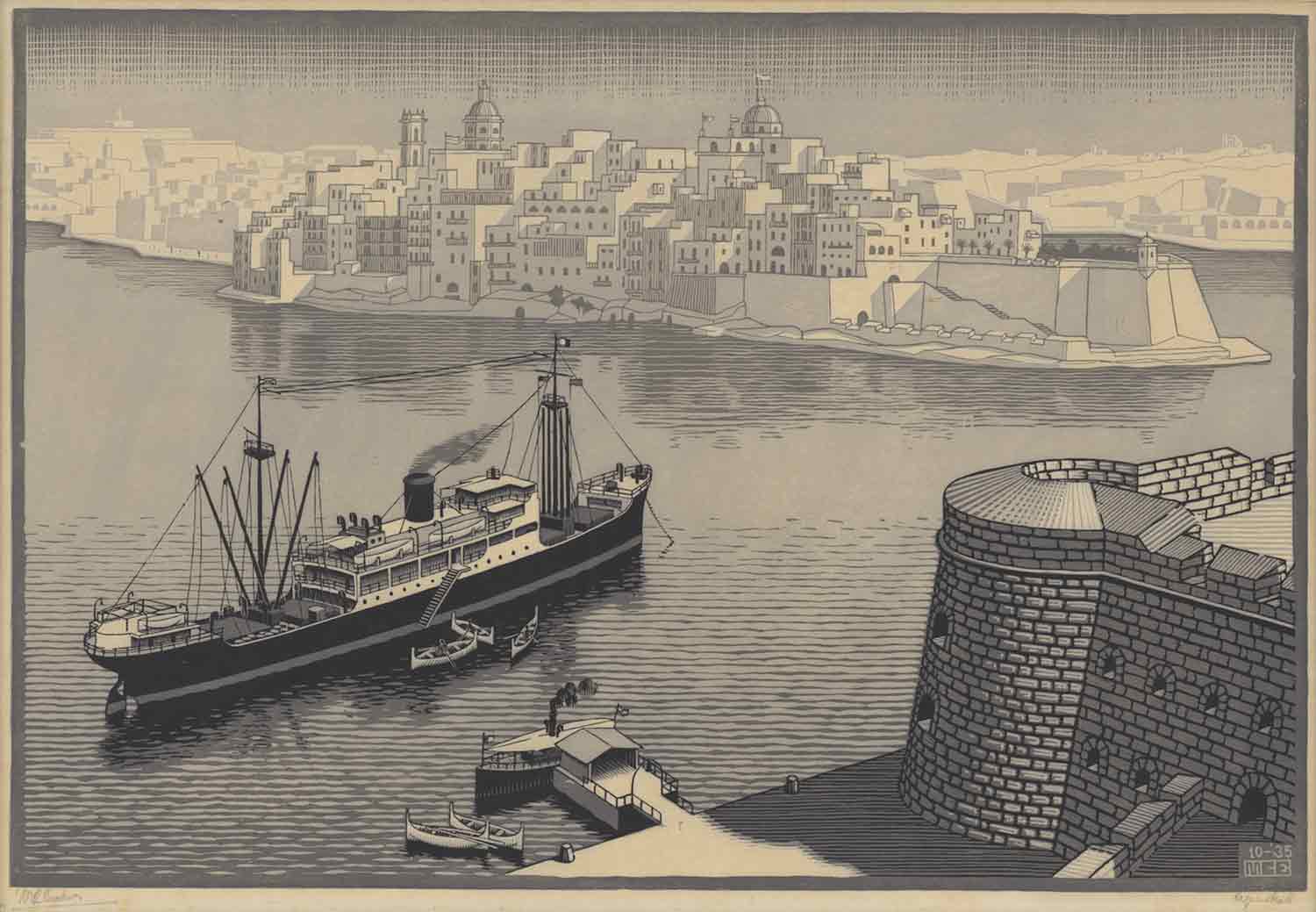 Senglea, Malta (1935) di Maurits Cornelis Escher