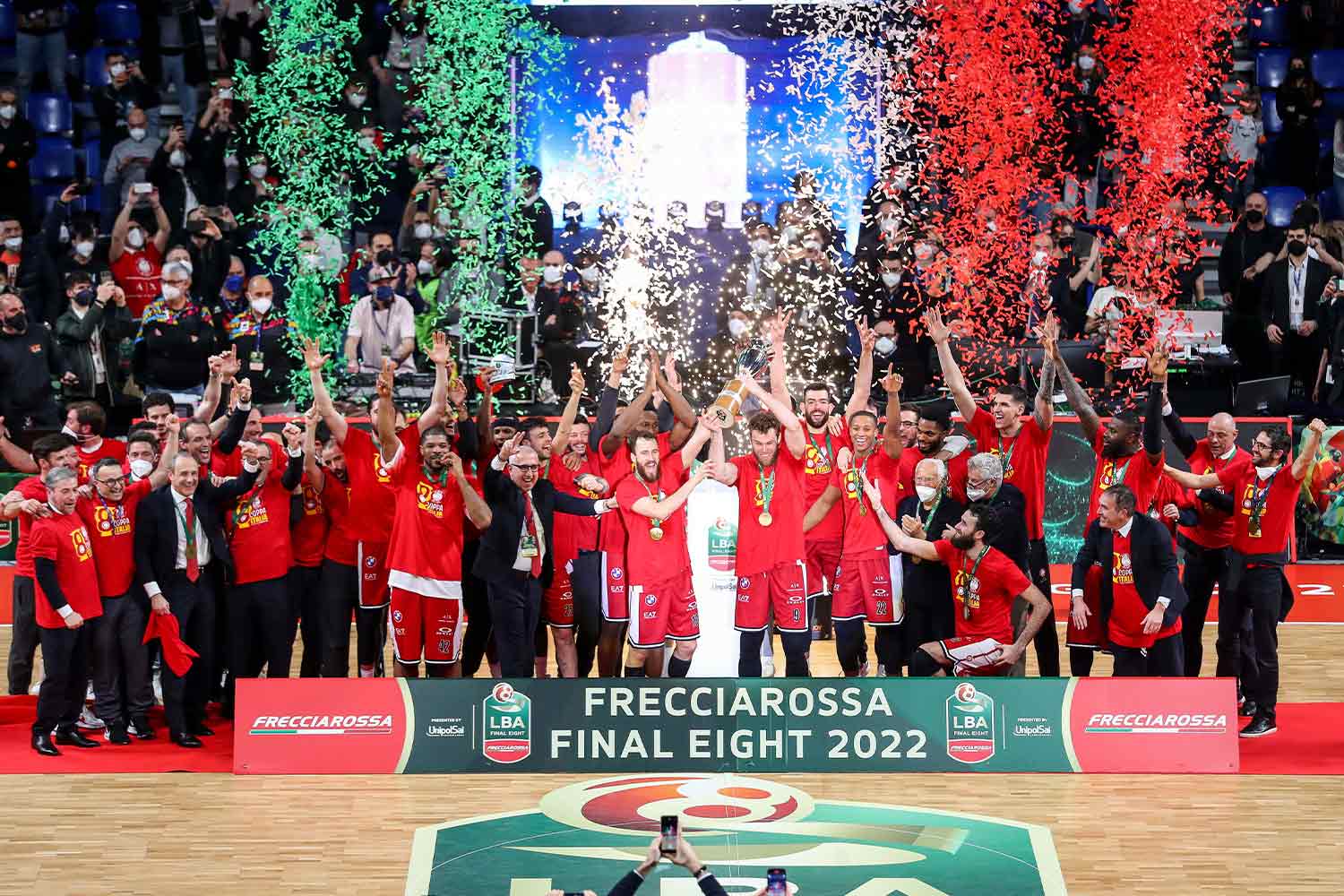 Premiazione della Frecciarossa Final Eight di Coppa Italia di basket 2022