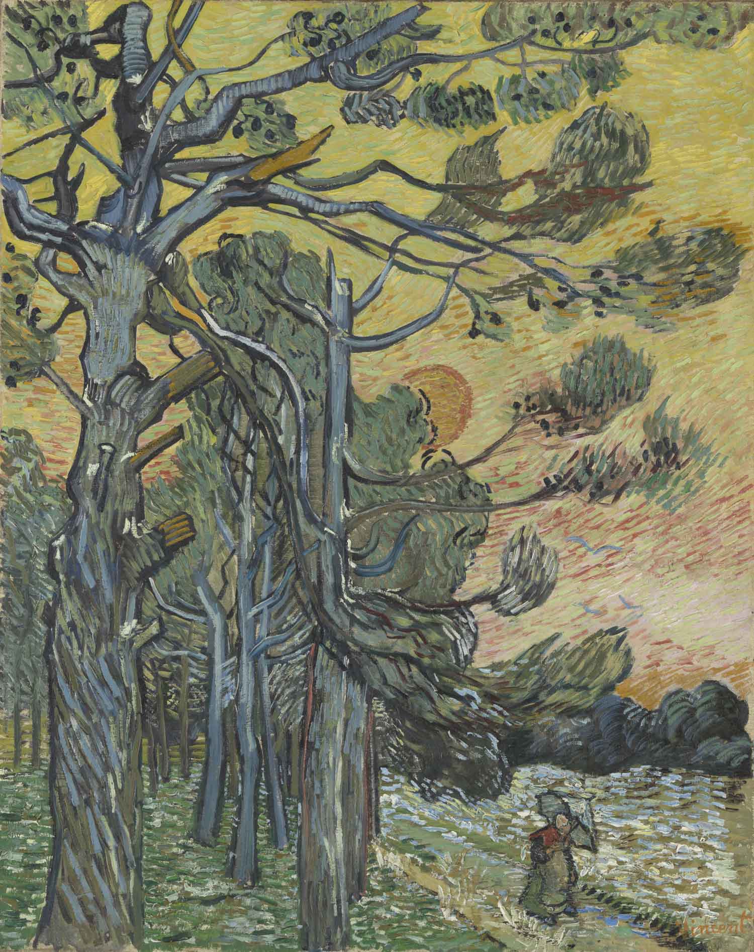 Vincent Van Gogh, Pini al tramonto (1889)