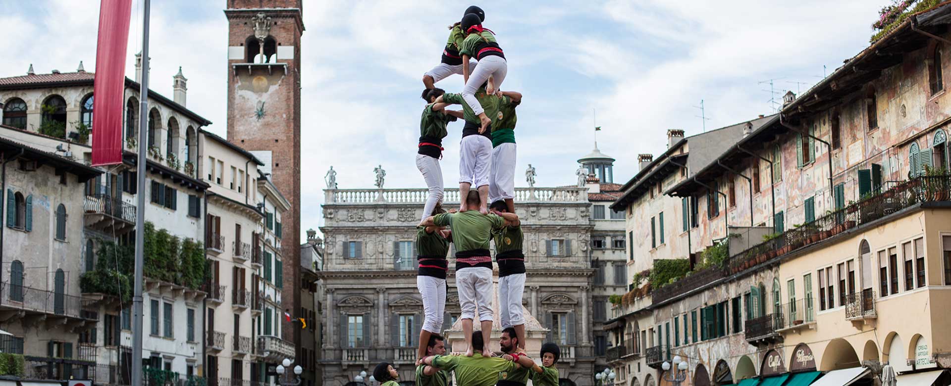 Il gioco catalano dei Castells, tra i protagonisti del festival Tocatì di Verona ©Vanni Sartori