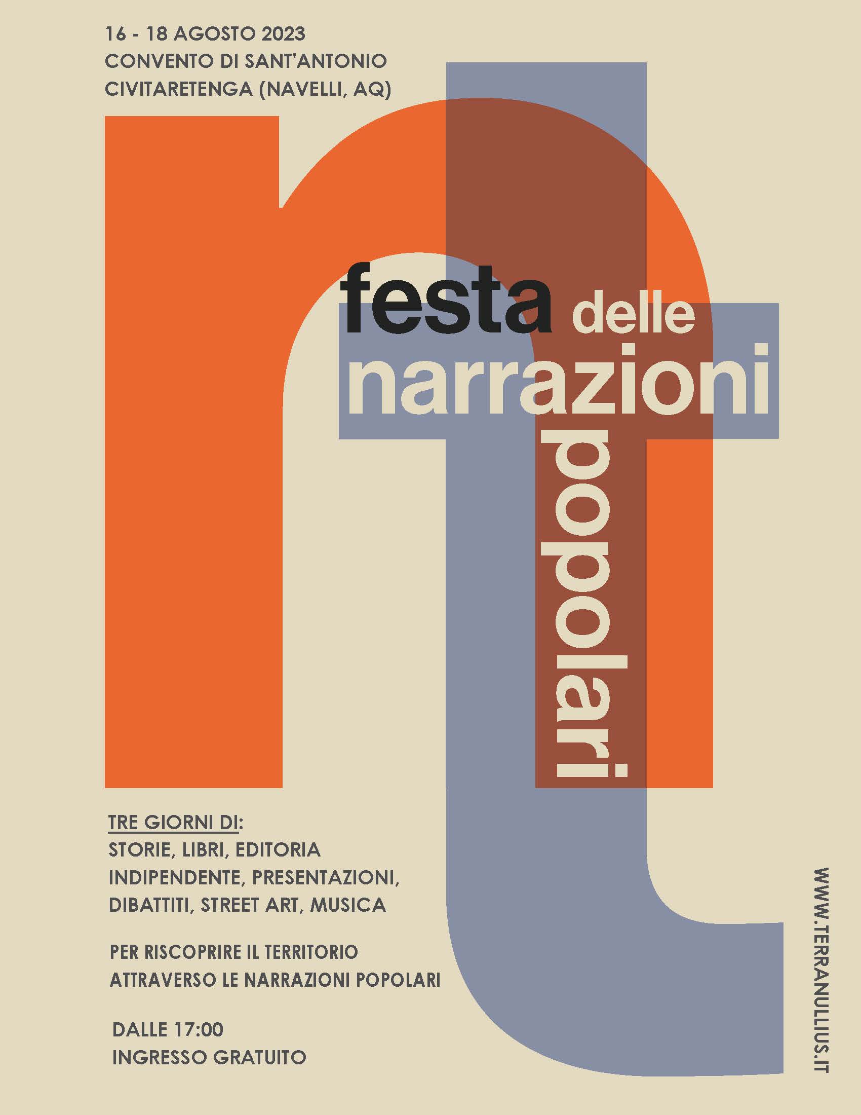 Locandina Festa delle nerrazioni popolari