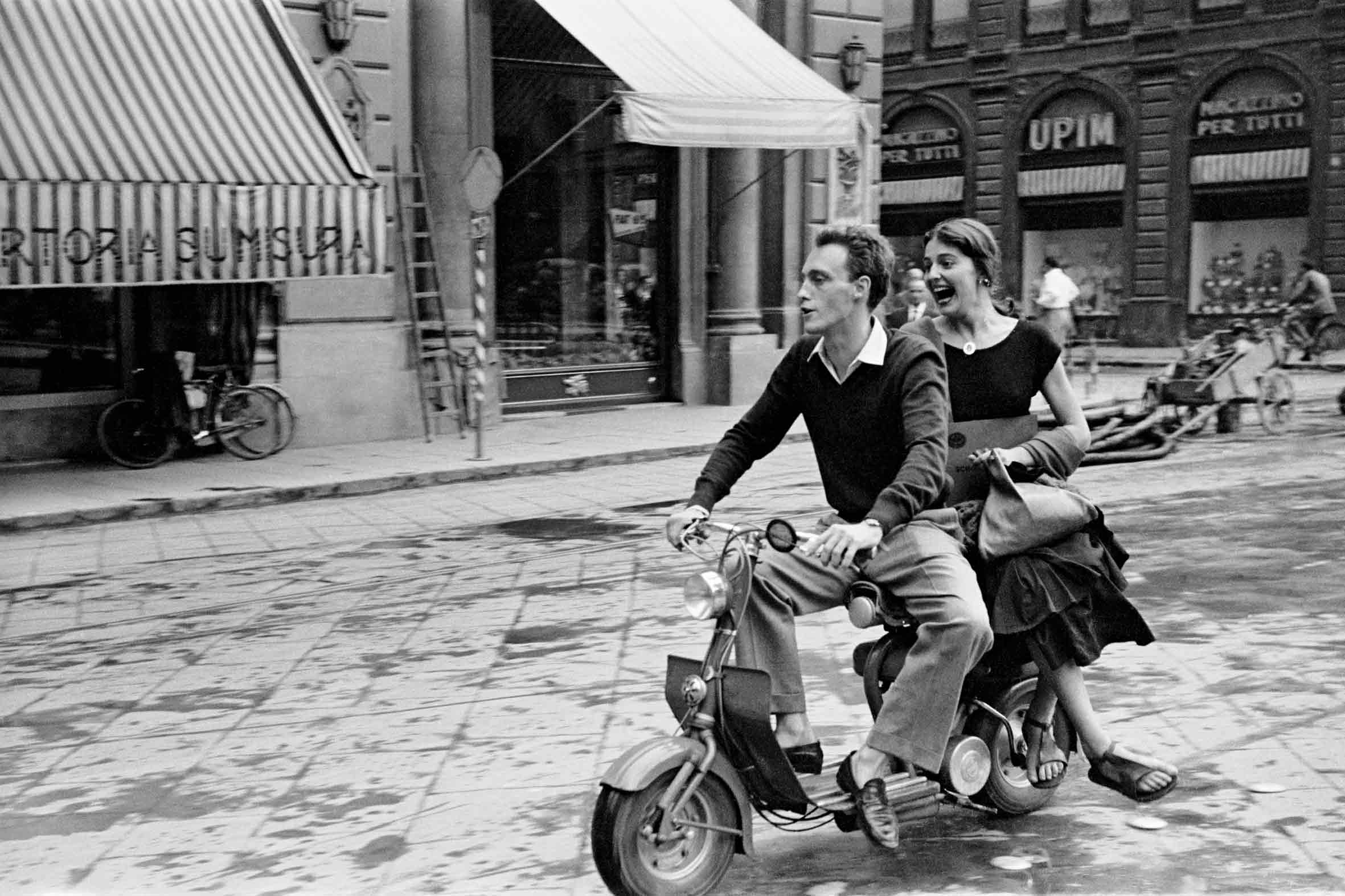 Jinx and Justin on Scooter, Firenze, Italia (1951)
