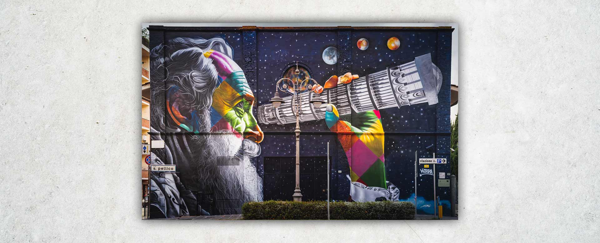 Il murales di Eduardo Kobra dedicato a Galileo Galilei