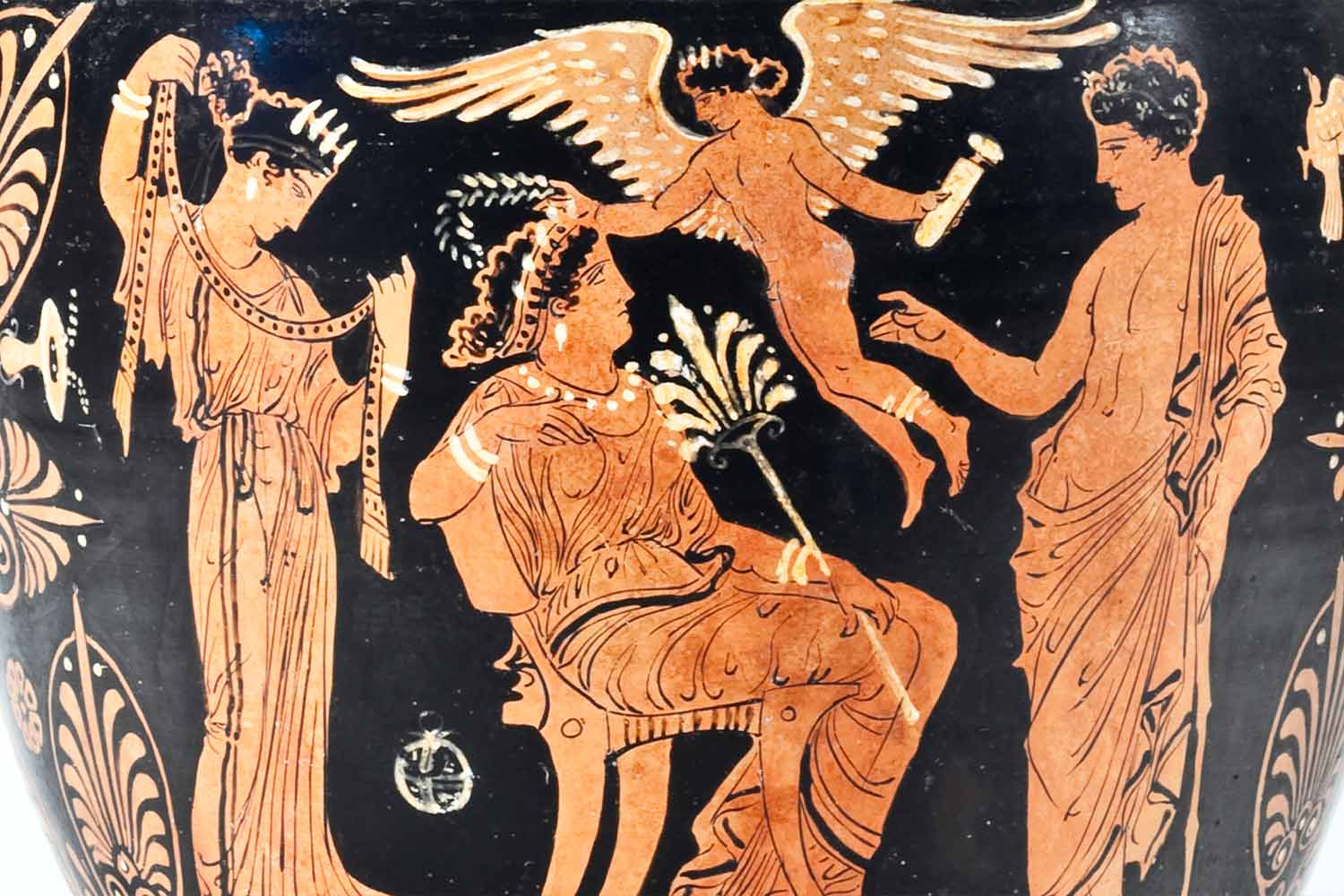 Cratere apulo a figure rosse raffigurante Ettore che si congeda dalla moglie Andromaca e il figlio Astianatte. Da Ruvo di Puglia (370-360 a.C.), Museo Archeologico Nazionale Jatta
