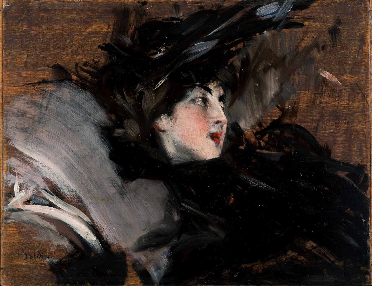 Signora con cappellino (1900 circa) di Giovanni Boldini, Collezione privata Courtesy Museoarchives Giovanni Boldini Macchiaioli