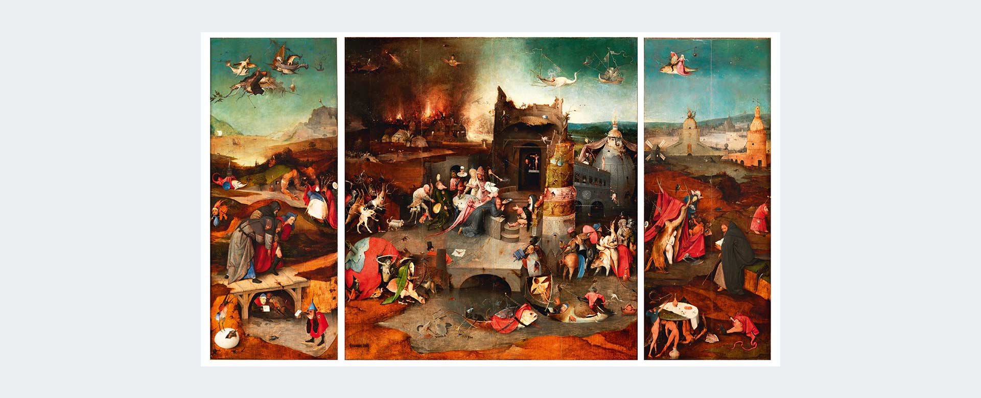 Jheronimus Bosch, Trittico delle Tentazioni di sant’Antonio (1500 circa) Lisbona, Museu Nacional de Arte Antiga © DGPC/Luísa Oliveira