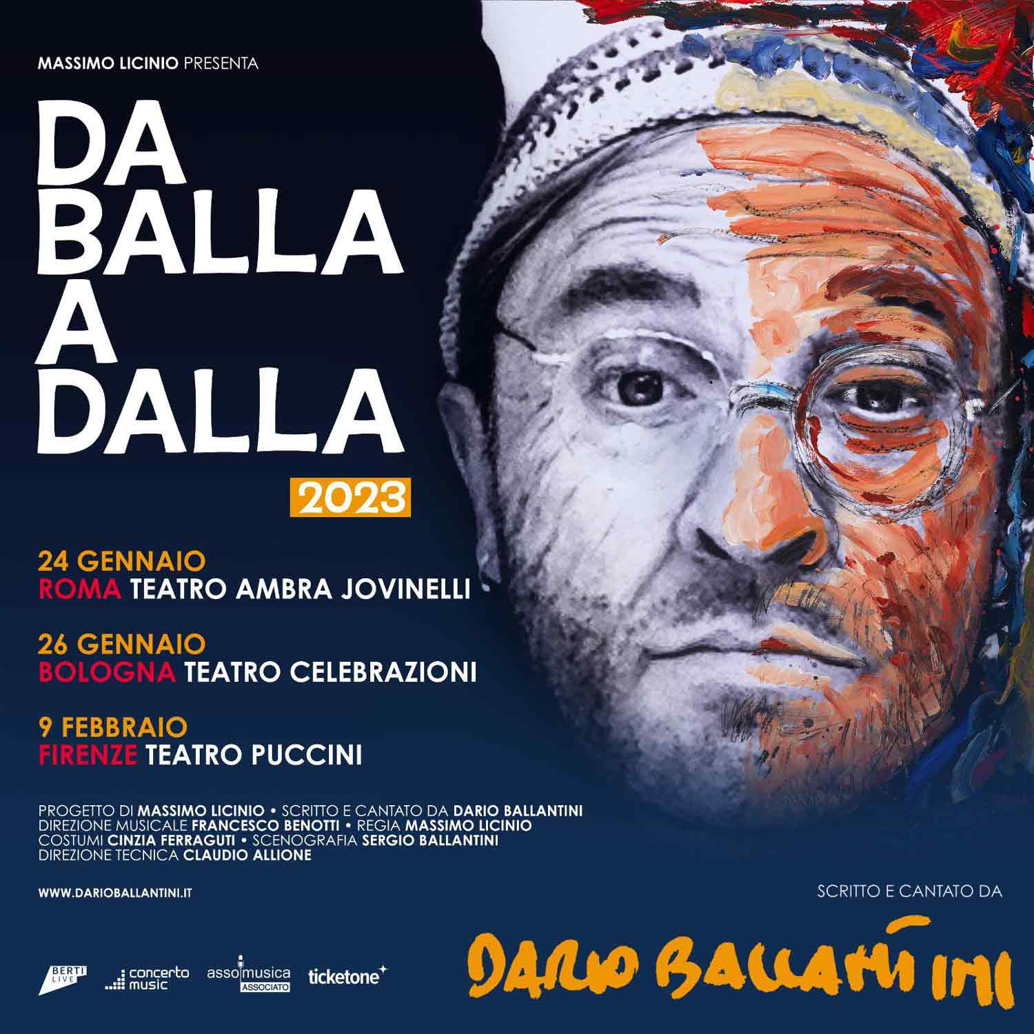 Dario Ballantini locandina spettacolo Da Balla a Dalla