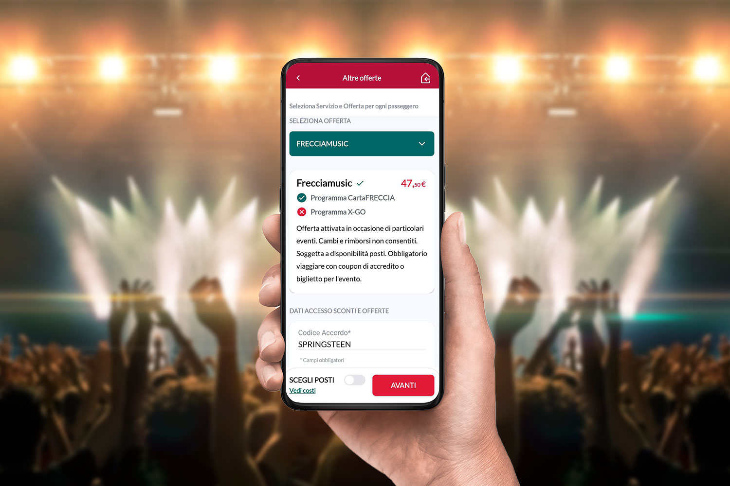 smartphone, acquisto biglietti tramite app con codice sconto 
