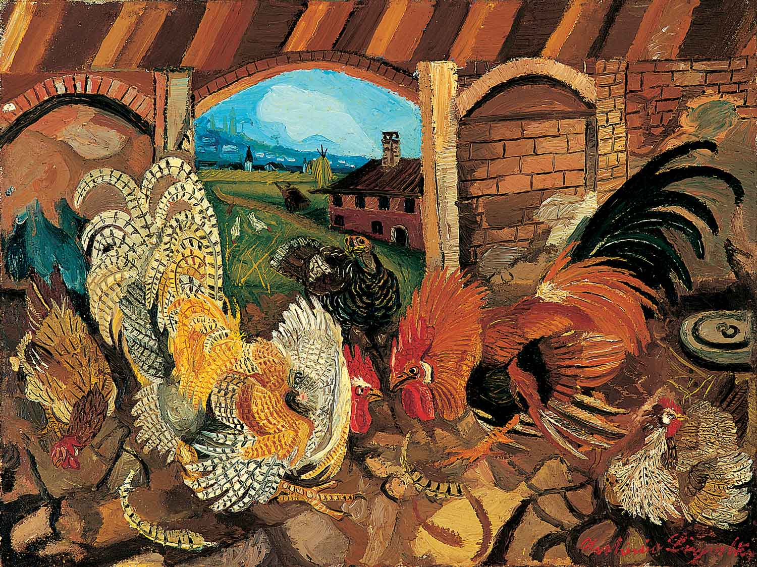 Lotta di galli (1945) di Antonio Ligabue