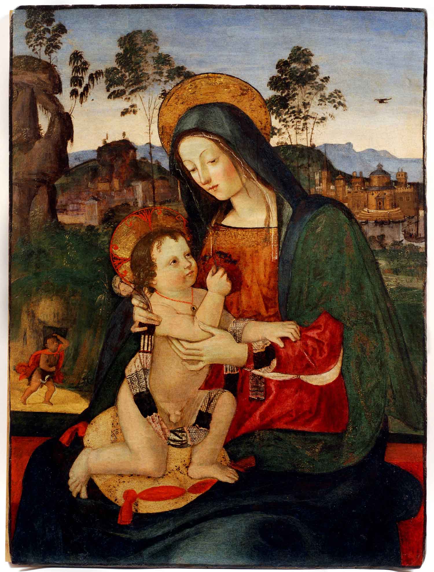Madonna con il Bambino e san Giovannino (post 1490-ante 1495) di Bernardino Di Betto detto il Pintoricchio, Perugia, Fondazione Perugia