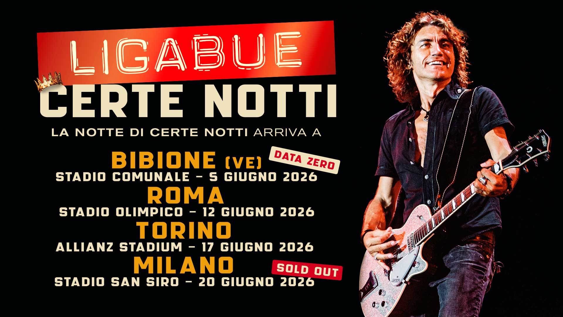 Locandina Ligabue Certe Notti 2026