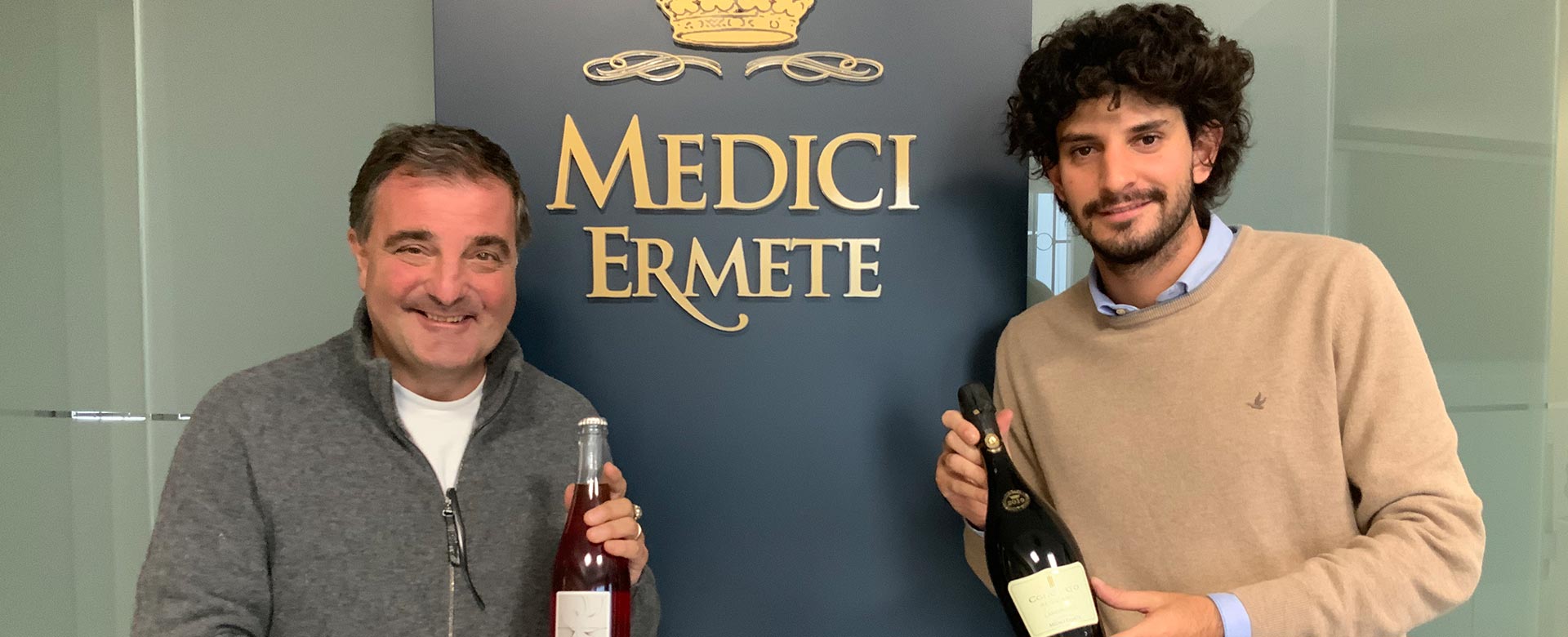 Il giornalista Andrea Radic e Alessandro Medici, capo dell'azienda vinicola Medici Ermete
