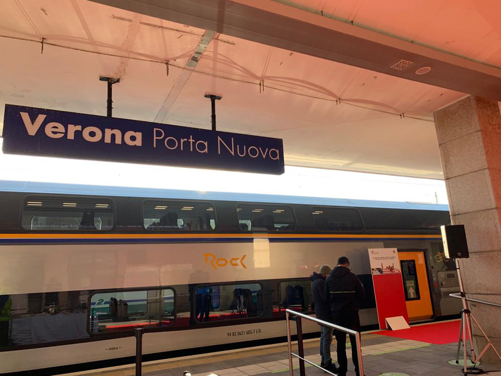 Presentazione del nuovo treno regionale Rock del Veneto alla stazione di Verona Porta Nuova