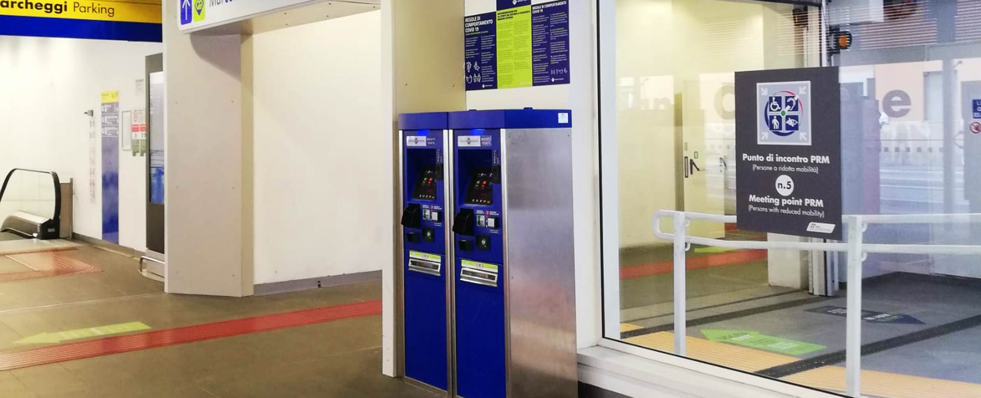 Immagine del meeting point per PRM nella stazione di Bologna Centrale