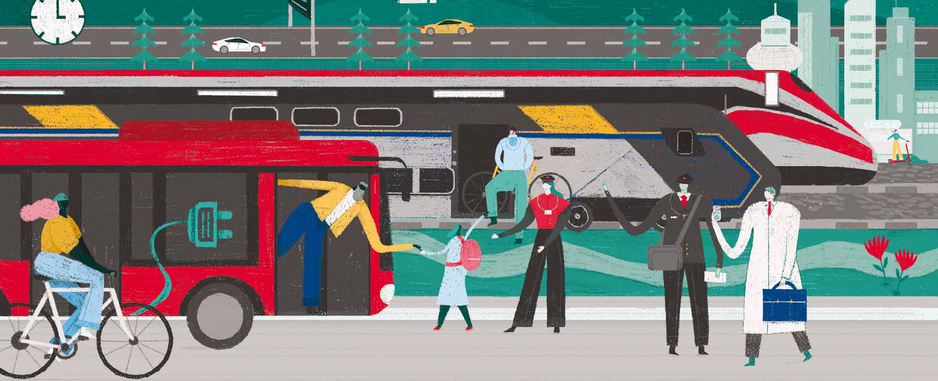infografica con treno