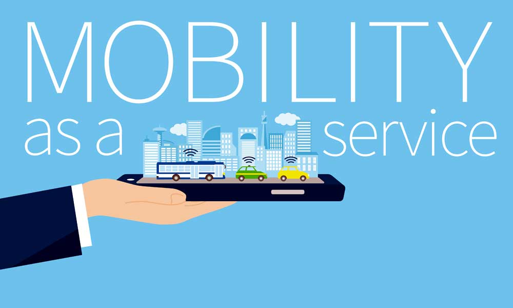 Illustrazione grafica con scritta Mobility as a service