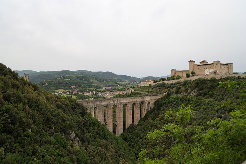 Vista panoramica di Spoleto, in Umbria