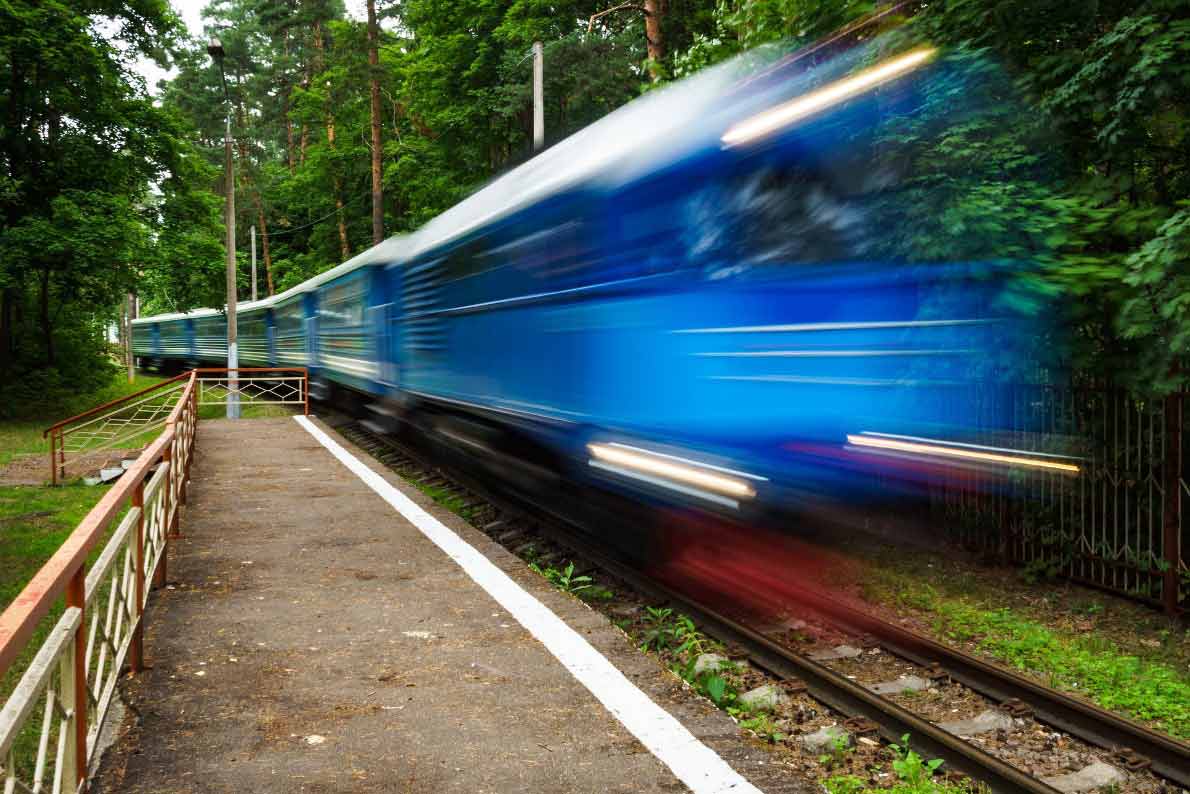 Treno in corsa