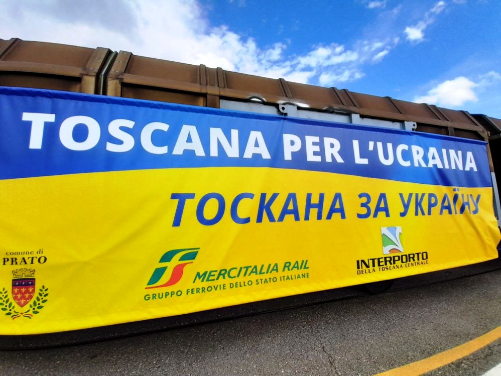 Treno Mercitalia di aiuti all'Ucraina