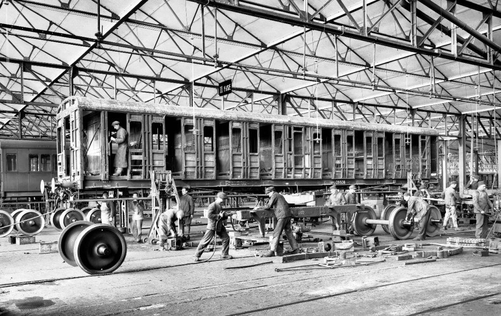 Foto storica officina treni di Vicenza