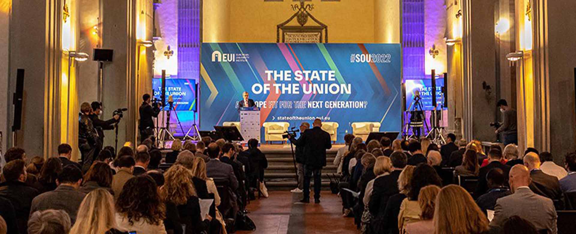 Il palco dell'evento "The State of The Union"