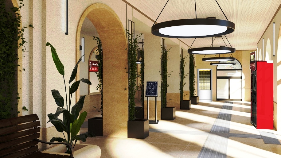Rendering interni stazione di Lecce