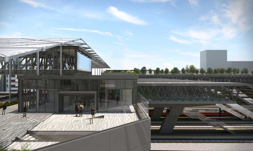 Rendering del progetto della nuova stazione di Venezia Mestre