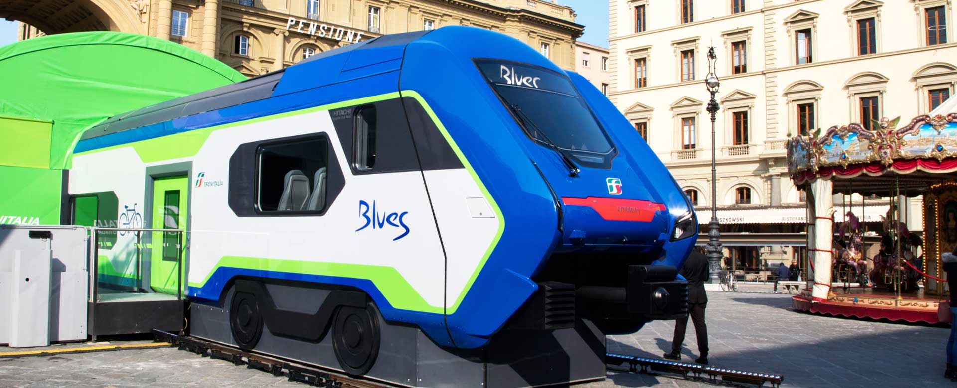 Mock up del treno regionale Blues di Trenitalia a Firenze