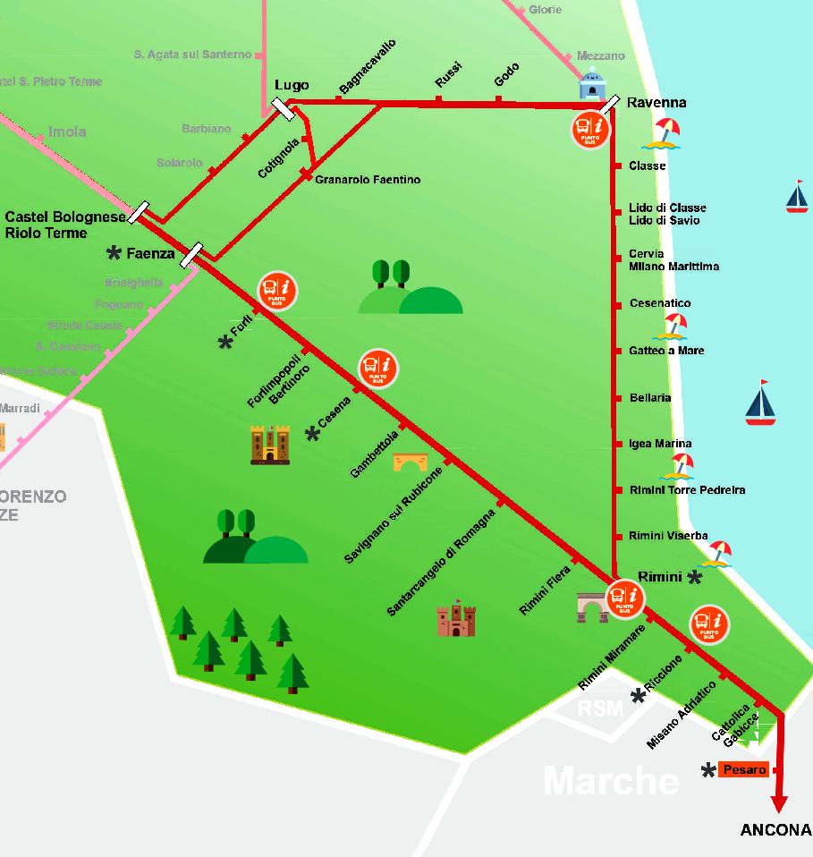 Mappa Rail Smart Pass Romagna