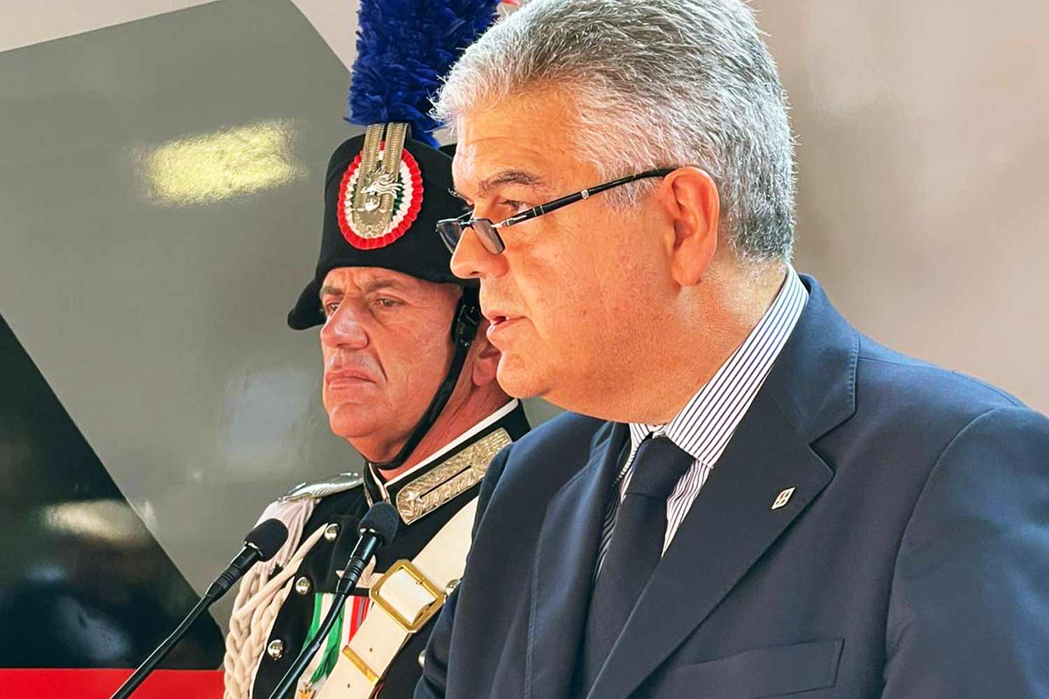 L'AD del Gruppo FS Luigi Ferraris durante l'intervento di presentazione del treno dedicato al Generale Dalla Chiesa