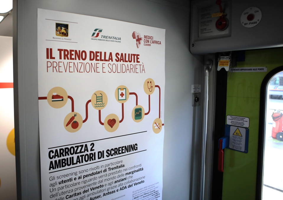 Interno Treno della Salute in Veneto